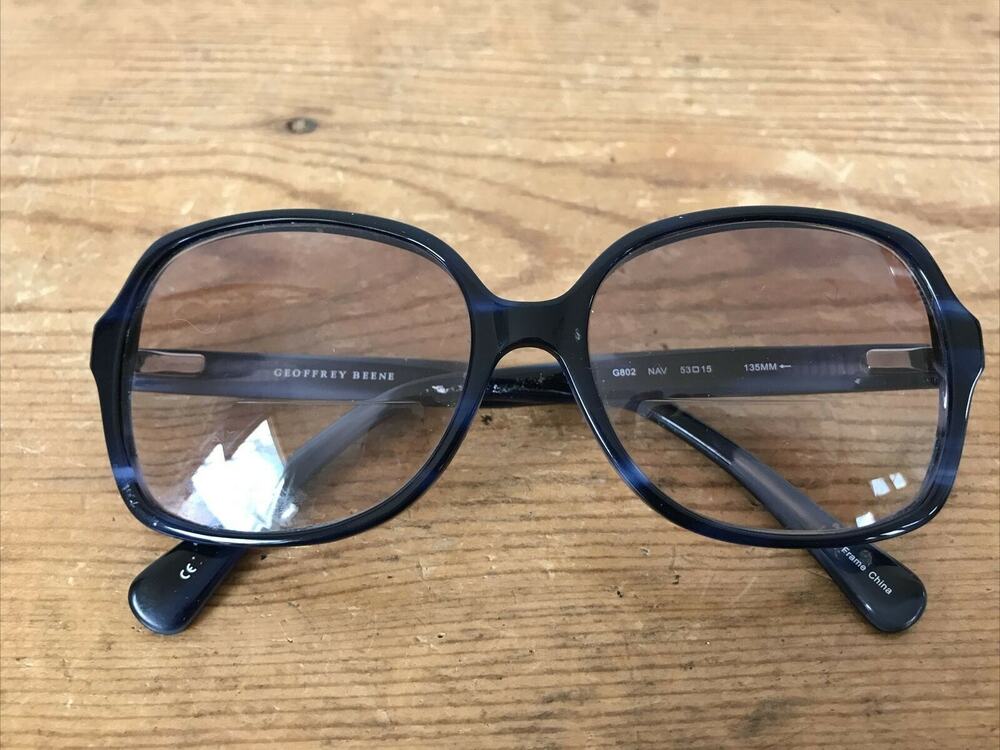 Retro Geoffrey Beene Navy Blue G802 53-15 135mm Reading Eyeglass Bifocal Frames